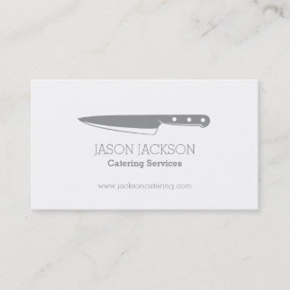 Tarjetas de visita de cocina gráfica con cuchillo 