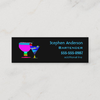 Tarjetas de visita de cócteles de Bartender