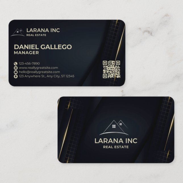 Tarjetas de visita de código Qr (Anverso / Reverso)