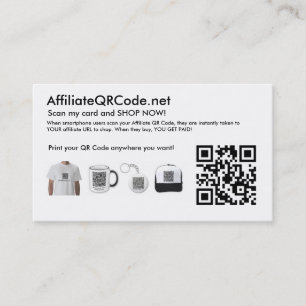Tarjetas de visita de código QR de afiliado