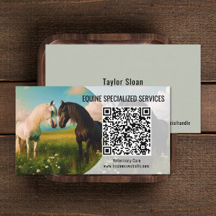 Tarjetas de visita de código QR para equinos de ca