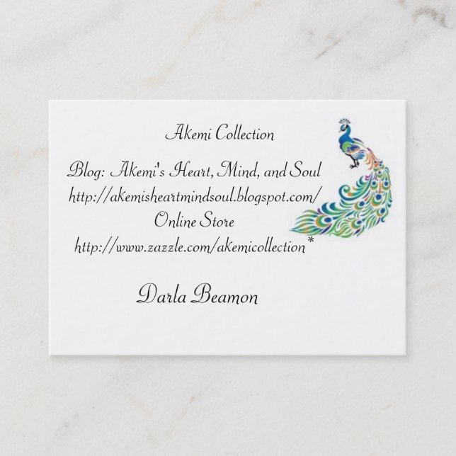 Tarjetas de visita de colección de Akemi (Anverso)