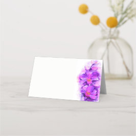 Tarjetas de visita de color morado de orquídea