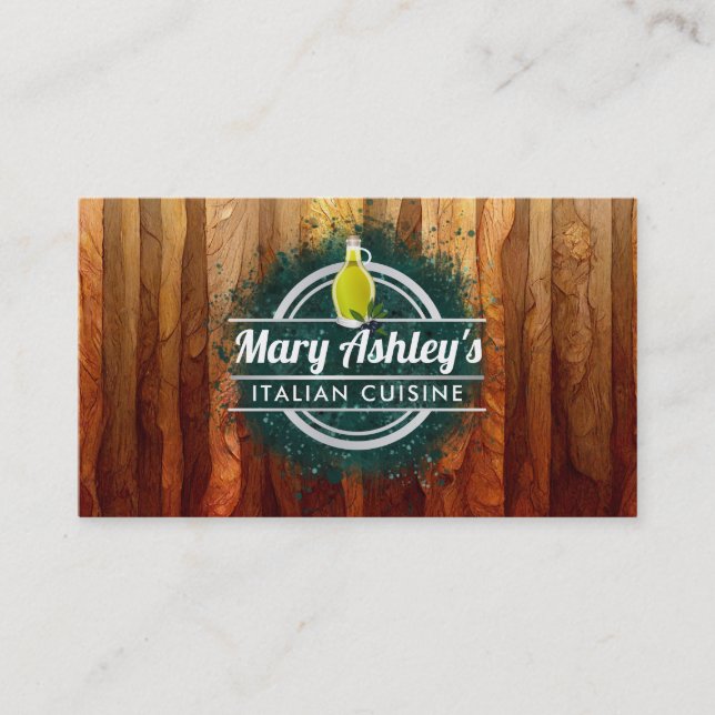 Tarjetas de visita de comida italiana (Anverso)