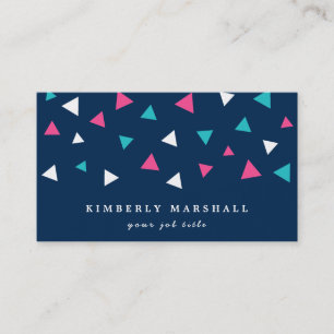 Tarjetas de visita de confetti triangular