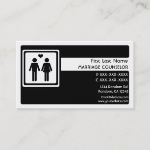 Tarjetas de visita de consejero de matrimonio blan