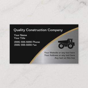 Tarjetas de visita de construcción