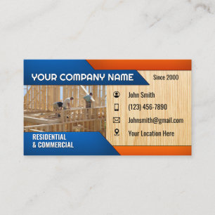 Tarjetas de Visita de Construcción