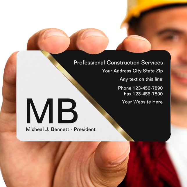Tarjetas de visita de construcción clásicas (Subido por el creador)