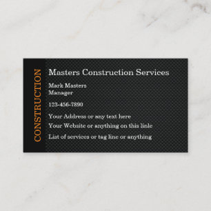 Tarjetas de visita de construcción Fondo de fibra