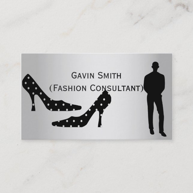 Tarjetas de visita de Consultor de Moda Silver (Anverso)