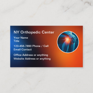 Tarjetas de visita de consultorio de médico ortopé