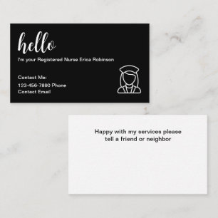 Tarjetas de visita de contacto de enfermeras regis