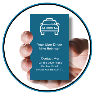 Tarjetas de visita de contacto simples de Uber Dri