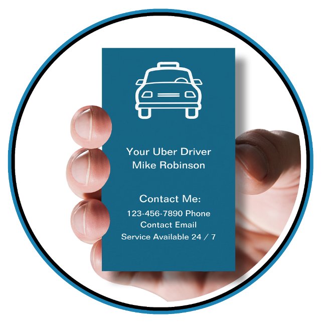 Tarjetas de visita de contacto simples de Uber Dri (Subido por el creador)