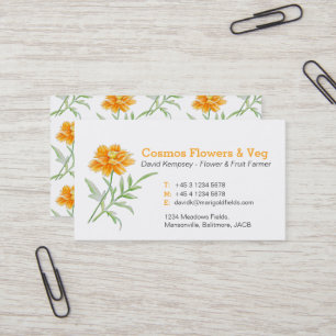 Tarjetas de visita de cosmos aster Farmer / Floral