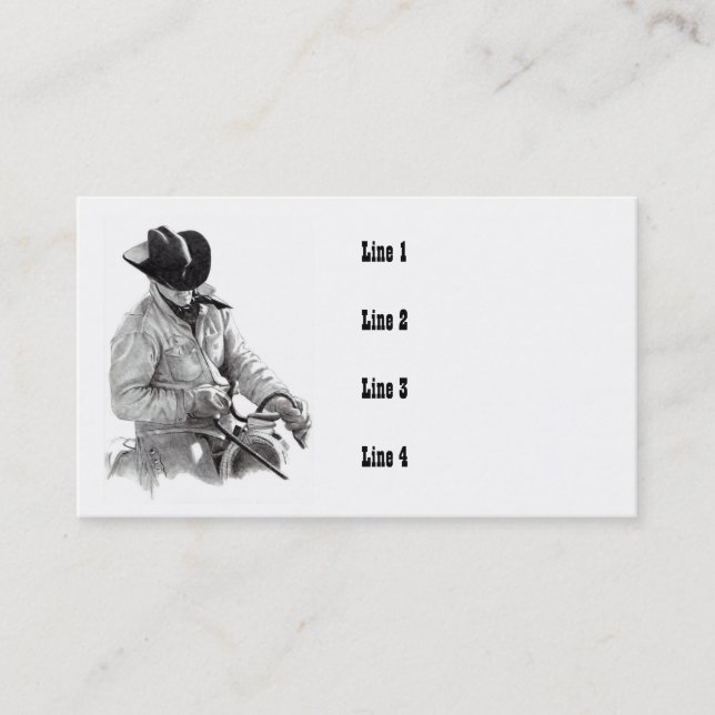TARJETAS DE VISITA DE COWBOY/HORSEBACK/ART (Anverso)