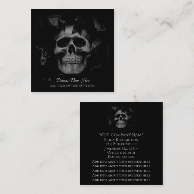 Tarjetas de visita de cráneo oscuro (Anverso / Reverso)