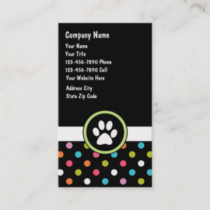 Tarjetas de visita de cuidado de mascotas
