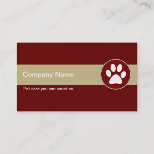 Tarjetas de visita de cuidado de mascotas