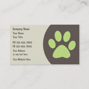 Tarjetas de visita de cuidado de mascotas