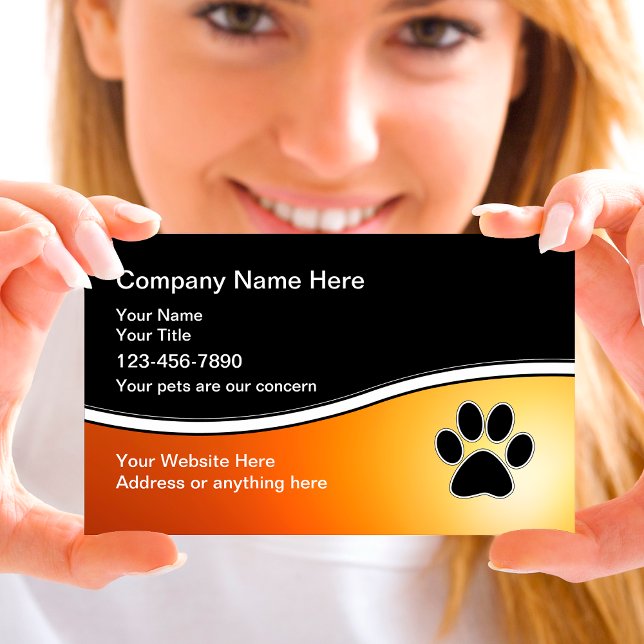 Tarjetas de visita de cuidado de mascotas (Subido por el creador)