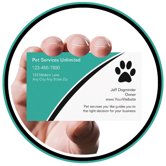 Tarjetas de visita de cuidado de mascotas (Subido por el creador)