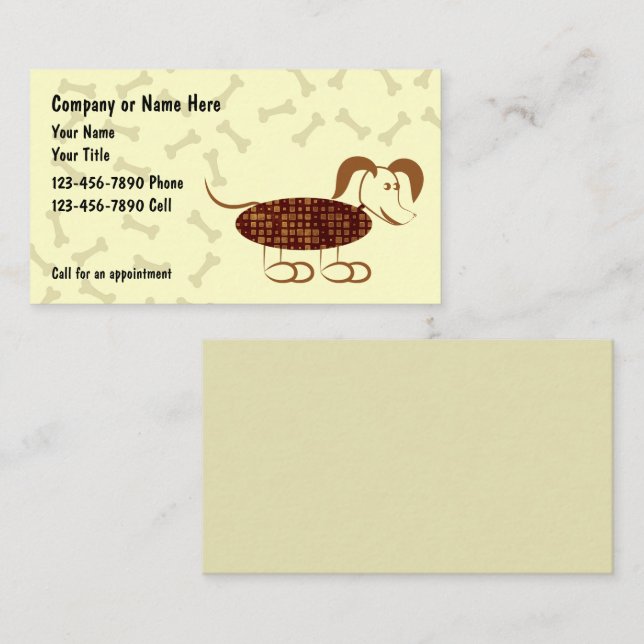 Tarjetas de visita de cuidado de mascotas (Anverso / Reverso)