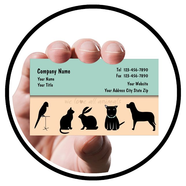 Tarjetas de visita de cuidado de mascotas fijas (Subido por el creador)