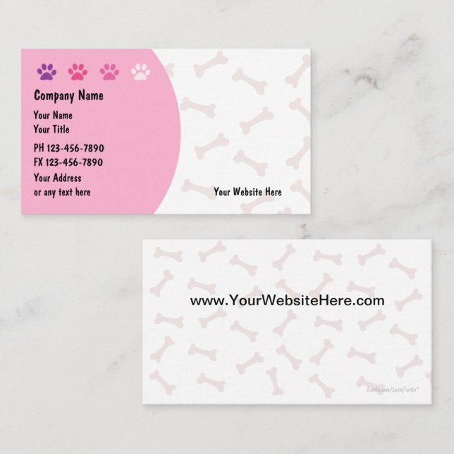Tarjetas de visita de cuidado de mascotas nuevas (Anverso / Reverso)