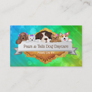 Tarjetas de visita de cuidados diurnos para perros