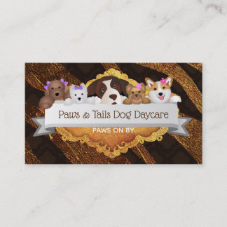 Tarjetas de visita de cuidados diurnos para perros