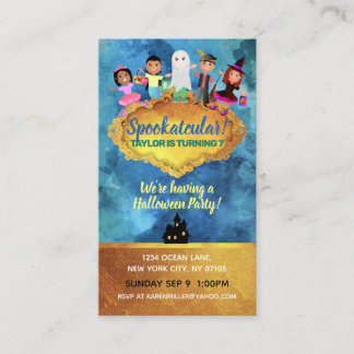 Tarjetas de visita de cumpleaños de Halloween
