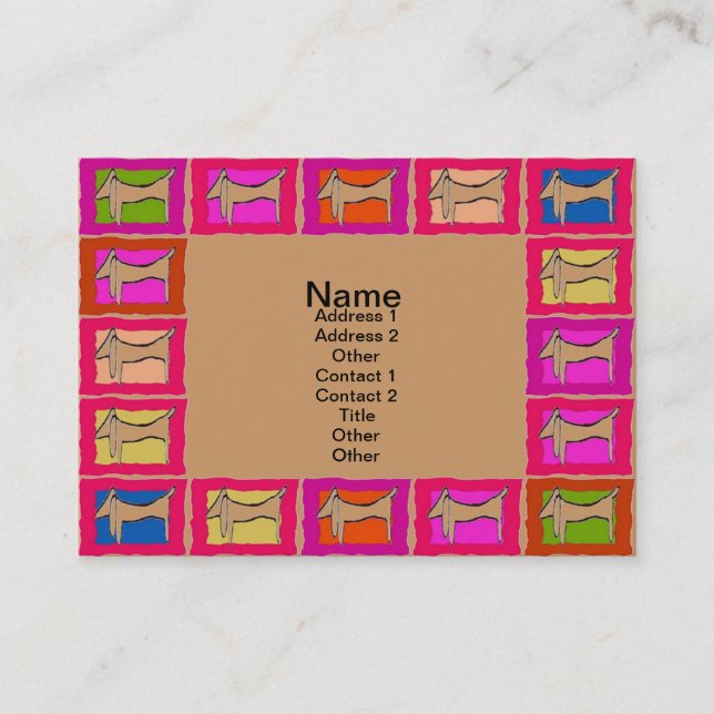 Tarjetas de visita de Dachshund Quilt (Anverso)
