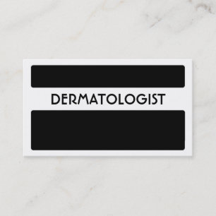 Tarjetas de visita de dermatólogo blanco negro