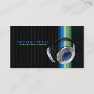 Tarjetas de visita de Digitaces Tech. Headphones