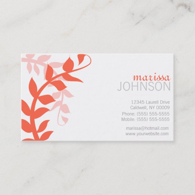 Tarjetas de visita de diseño floral (Anverso)