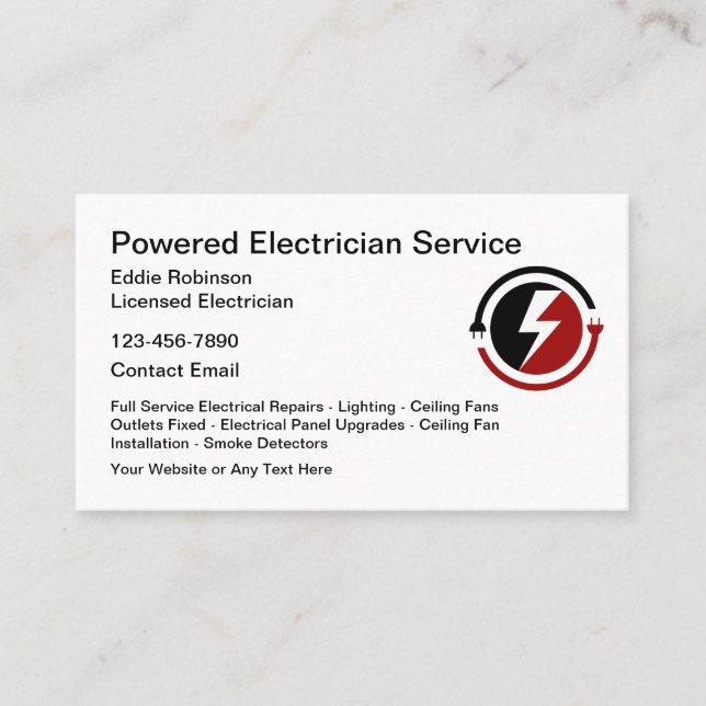 Tarjetas de visita de diseño moderno para electrod (Anverso)