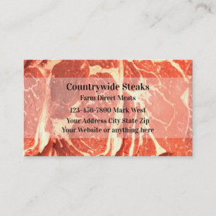 Tarjetas de visita de distribuidor de carne