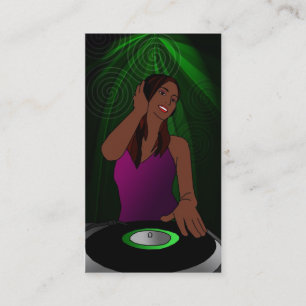 Tarjetas de visita de DJ de la mujer