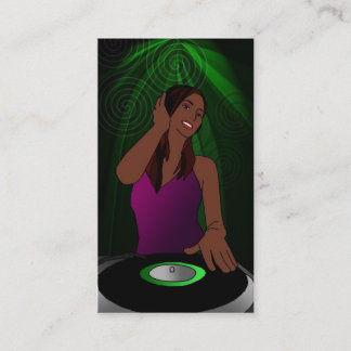 Tarjetas de visita de DJ de la mujer