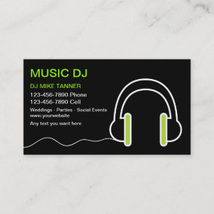 Tarjetas de visita de DJ de la música
