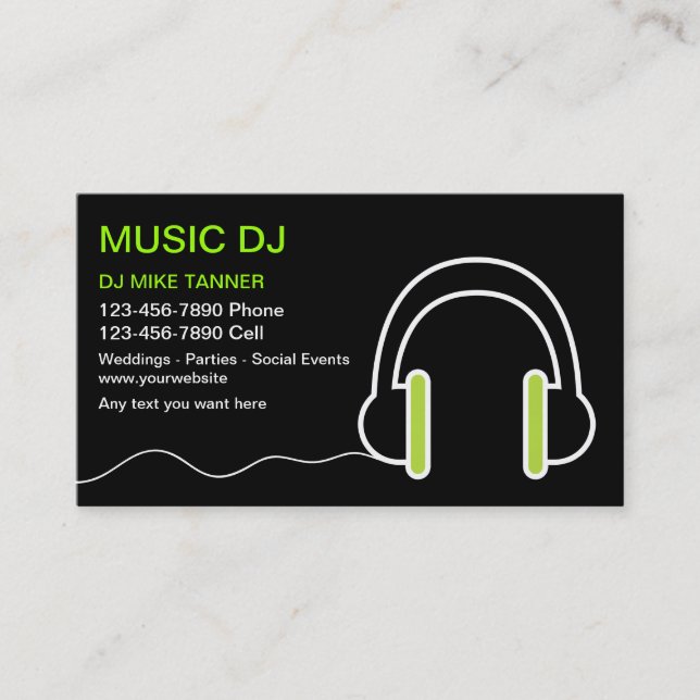 Tarjetas de visita de DJ de la música (Anverso)