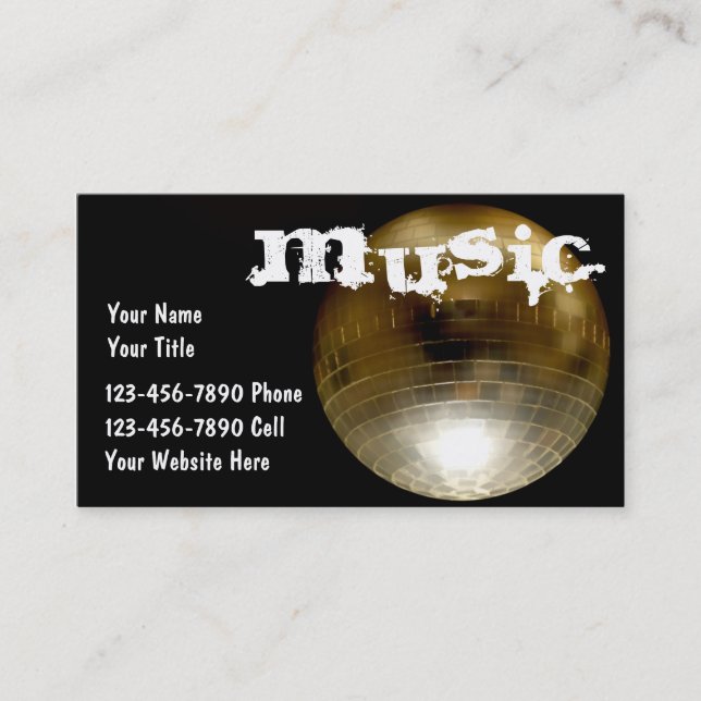 Tarjetas de visita de DJ de la música (Anverso)