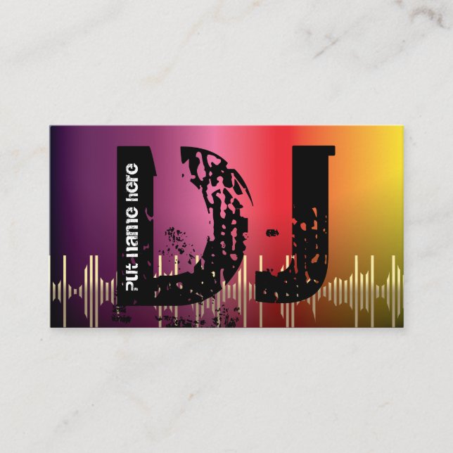 Tarjetas de visita de DJ Disk jockey (Anverso)