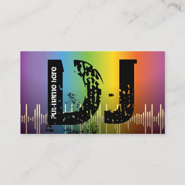 Tarjetas de visita de DJ Disk jockey (Anverso)