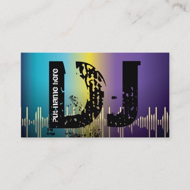 Tarjetas de visita de DJ Disk jockey (Anverso)