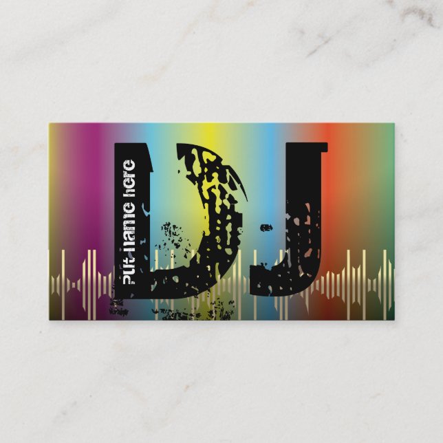 Tarjetas de visita de DJ Disk jockey (Anverso)