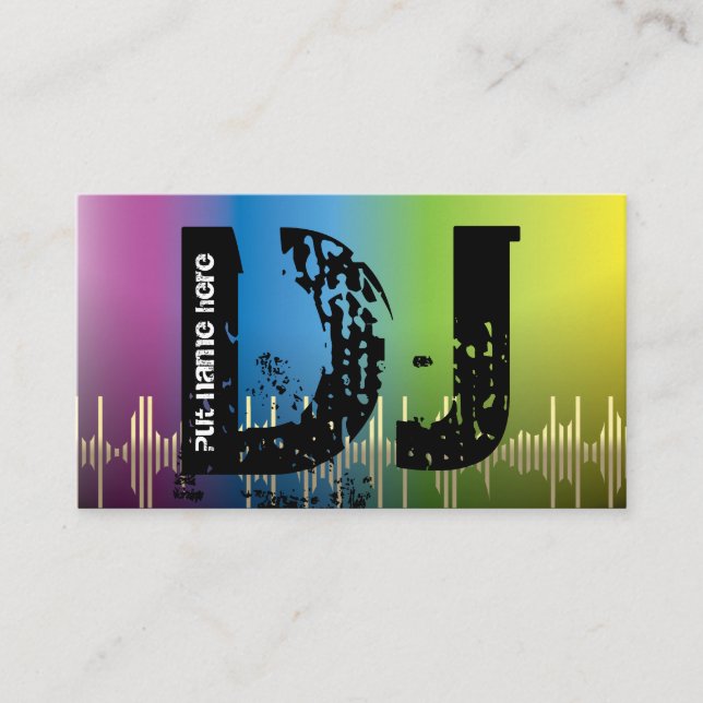Tarjetas de visita de DJ Disk jockey (Anverso)