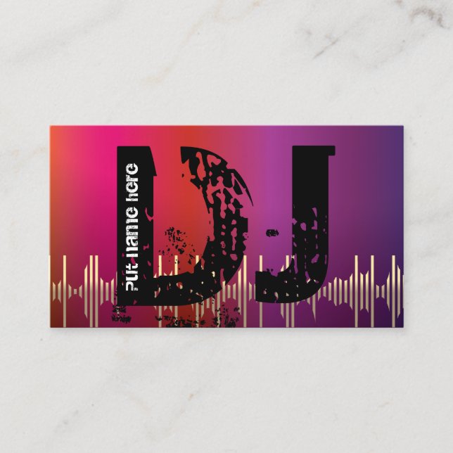 Tarjetas de visita de DJ Disk jockey (Anverso)